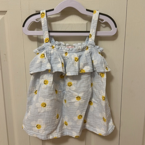 Hanna Andersson Print Smocked Tank In Cotton Muslin size 6-7 - Picture 2 of 5